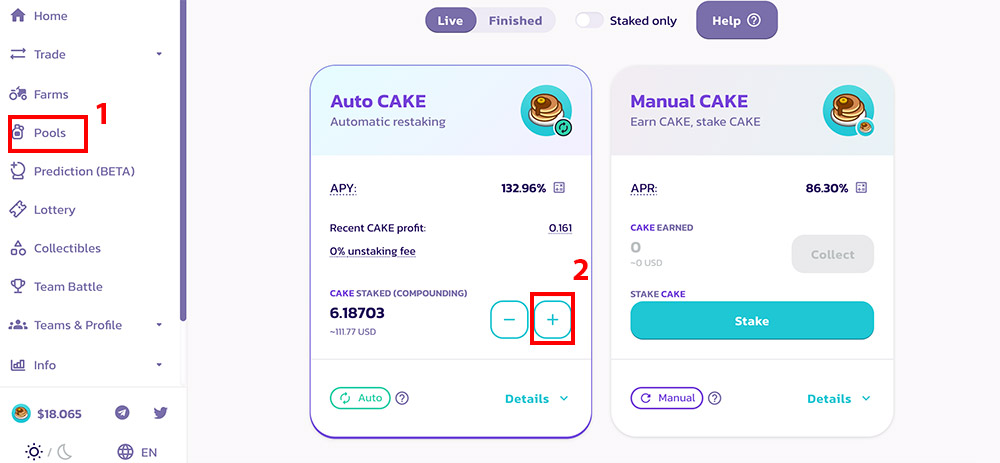 Guida a PancakeSwap per lo staking di Cake