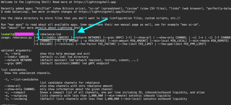 Come ribilanciare canali Lightning Network con Shell